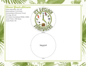 It's 5 O'Clock Somewhere Silicone Trivet