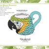 Carved Green Parrot Head Mug