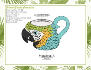 Carved Green Parrot Head Mug