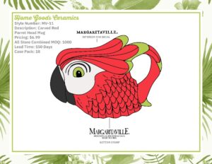 Carved Red Parrot Head Mug