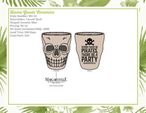 Carved Skull Shaped Ceramic Shot