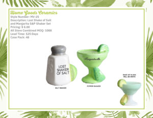 Lost Shake Of Salt And Margarita S&P Shaker Set