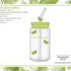 Texture Lime Glass Tumbler With Lid And Straw