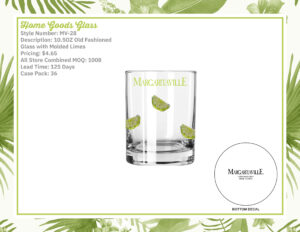 10.5OZ Old Fashioned Glass With Molded Limes