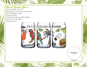 5 O’Clock Somewhere Full Wrap Beer Glass