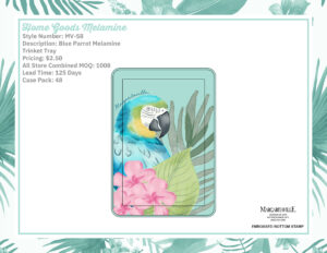 Blue Parrot Melamine Trinket Tray