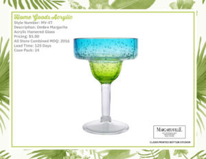 Ombre Margarita Acrylic Hamered Glass