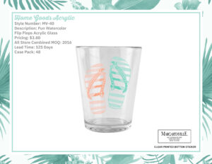 Fun Watercolor Flip Flops Acrylic Glass