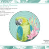 Ridged Matte Melamine Dinner Plate with Parrot